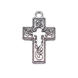 20pcs/lot  Charms Hollow Cross 23*14mm Antique Silver Color Pendants Making DIY Handmade Tibetan Finding Jewelry