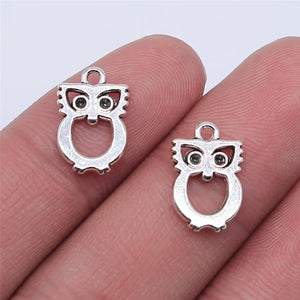 20pcs/lot Charms  Owl 15*10mm Tibetan  Silver Color Pendants Antique Jewelry Making DIY Handmade Craft