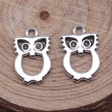 20pcs/lot Charms  Owl 15*10mm Tibetan  Silver Color Pendants Antique Jewelry Making DIY Handmade Craft