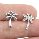 20piece/lot 12*16mm Antique Silver Plated Coconut Tree Pendant Charm Plant Palm Tree Charms For Jewelry Making