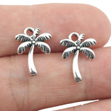 20piece/lot 12*16mm Antique Silver Plated Coconut Tree Pendant Charm Plant Palm Tree Charms For Jewelry Making