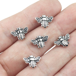 20piece/lot  Antique Silver Color Bumble Bee Honeybee Insects Charms Pendants Beads For DIY Jewelry Making ef4358