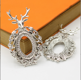 10pc Elk34*57mm Unicorn34*50mm  Alloy Base Decoration Accessories 18 * 25mm Time Gem Base