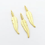 20pcs 32*7*4MM Alloy Charm Feather leaf Pendant For DIY Jewelry EF3857