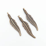 20pcs 32*7*4MM Alloy Charm Feather leaf Pendant For DIY Jewelry EF3857