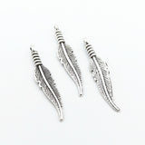 20pcs 32*7*4MM Alloy Charm Feather leaf Pendant For DIY Jewelry EF3857