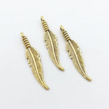 20pcs 32*7*4MM Alloy Charm Feather leaf Pendant For DIY Jewelry EF3857