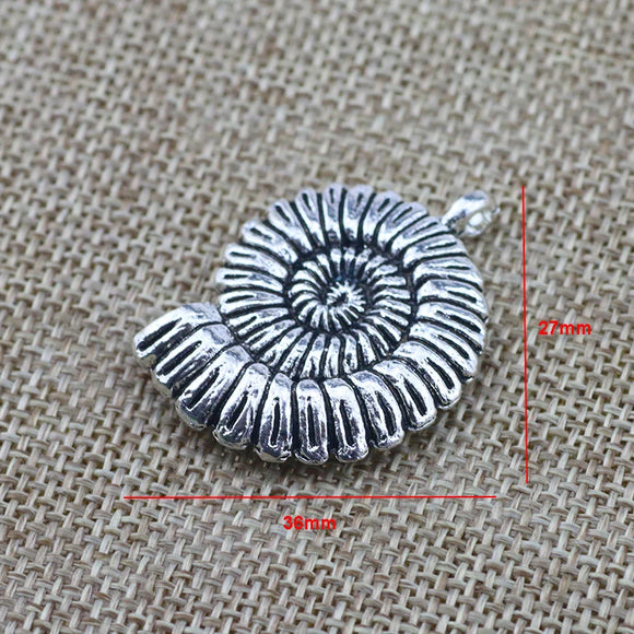 2Pieces 36*27mm Mixed Alloy Antique Silver Color Escargots Charms Bracelet Pendant Accessory For DIY Jewelry Making