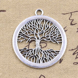 2pcs Charms Peace World Tree 47x42mm Antique Silver Color Pendants Making DIY Handmade Tibetan Finding Jewelry