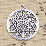 2pcs Charms Yoga Flower Of Life Datura Stramonium 45x40mm Antique Silver Color Pendants Making DIY Handmade Tibetan Finding