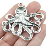 2pieces 54*57mm Antique Silver Color Big Cctopus Charm Pendants Cute Alloy Animal Jewelry Findings Wholesale