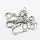 2pieces 54*57mm Antique Silver Color Big Cctopus Charm Pendants Cute Alloy Animal Jewelry Findings Wholesale