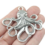 2pieces 54*57mm Antique Silver Color Big Cctopus Charm Pendants Cute Alloy Animal Jewelry Findings Wholesale