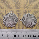 3 Pieces 35*40mm Antique Silver Color Alloy Circle Thread Charms Necklace Earrings Pendant Charms For Jewelry Making Findings