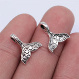 30Pcs/Lot 14x13mm Antique Silver Color Whale Tail Charms For Jewelry Making DIY Jewelry Findings