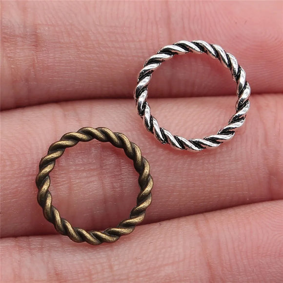 30Pcs/Lot 15x15mm Small Circle Charms Connector Circle Charms For Jewelry Making 2 Colors Circle Charms