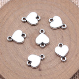 30Pcs/Lot 9x12mm Charms Connector Antique Silver Color Small Heart Connector DIY Jewelry Making Accessorie