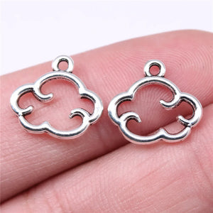 30Pcs/Lot Charm Float Cloud 15*13mm Antique Silver Color Pendants Making DIY Handmade Tibetan Finding Jewelry Bracelet Necklace