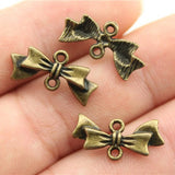 30Pcs/Lot Charms Bowknot Bow 20x9mm Tibetan Bronze Silver Color Pendants Antique Jewelry Making DIY Handmade Craft