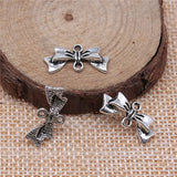 30Pcs/Lot Charms Bowknot Bow 20x9mm Tibetan Bronze Silver Color Pendants Antique Jewelry Making DIY Handmade Craft