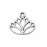 30Pcs/Lot Charms Flower Lotus Crown 16*14mm Tibetan Pendants Antique Jewelry Making DIY Handmade Craft For Necklace