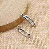 30Pcs/Lot Charms Safety Pin Baby Diaper 19x6mm Tibetan Bronze Silver Color Pendants Antique Jewelry Making DIY Handmade Craft