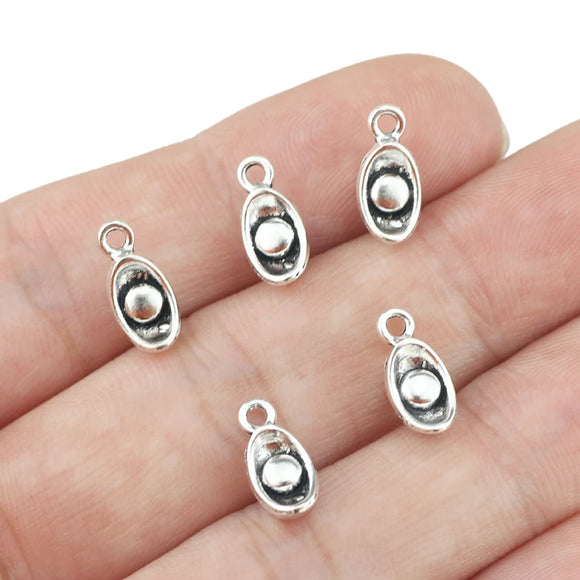 30Pieces 6*12mm 3D Charms Antique Silver Ingot Charm Pendants DIY Crafts Making Findings Handmade Tibetan Jewelry
