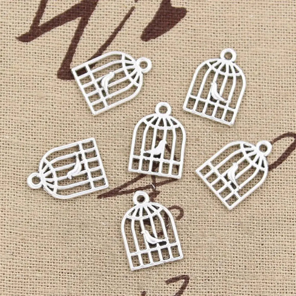 30pcs Charms Bird Birdcage 16x11mm Antique Making Pendant fit,Vintage Tibetan Silver color,DIY Handmade Jewelry EF4665