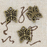 30pcs Charms Butterfly 14x12mm Antique bronze silver color Pendants Making DIY Handmade Tibetan Finding Jewelry