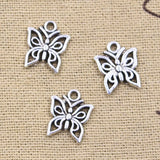30pcs Charms Butterfly 14x12mm Antique bronze silver color Pendants Making DIY Handmade Tibetan Finding Jewelry