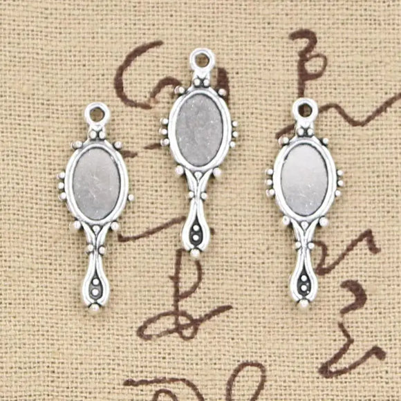 30pcs Charms Devil Mirror 27x10mm Antique Pendant fit,Vintage Tibetan Silver color,DIY For Handmade Jewelry