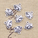 30pcs Charms Eye 11x12mm Antique Silver Color Pendants Making DIY Handmade Tibetan Finding Jewelry
