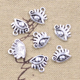 30pcs Charms Eye 11x12mm Antique Silver Color Pendants Making DIY Handmade Tibetan Finding Jewelry