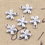 30pcs Charms Flower 13x11mm Antique Silver Color Pendants Making DIY Handmade Tibetan Finding Jewelry
