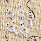 30pcs Charms Gender Male Female Symbol 17x8mm Antique Silver Color Pendants Making DIY Handmade Tibetan Finding Jewelry