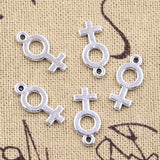 30pcs Charms Gender Male Female Symbol 17x8mm Antique Silver Color Pendants Making DIY Handmade Tibetan Finding Jewelry
