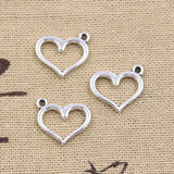 30pcs Charms Hollow Heart 15x15mm Antique Silver Color Pendants Making DIY Handmade Tibetan Finding Jewelry