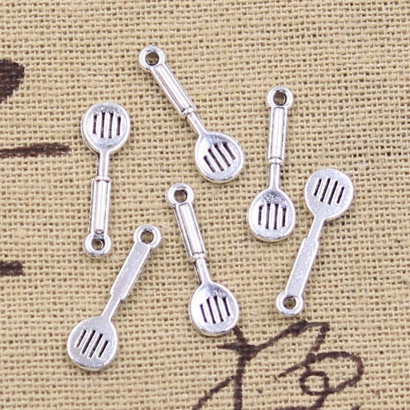 30pcs Charms Kitchen Cooking Spatula 18x5mm Antique Silver Color Pendants Making DIY Handmade Tibetan Finding Jewelry