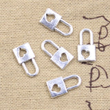 30pcs Charms Lock Heart Cut 16x8mm Antique Silver Color Pendants Making DIY Handmade Tibetan Finding Jewelry