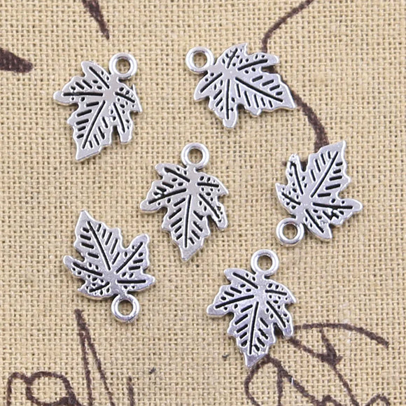 30pcs Charms Maple Leaf Leaves 15x12mm Antique Silver Color Pendants Making DIY Handmade Tibetan Finding Jewelry