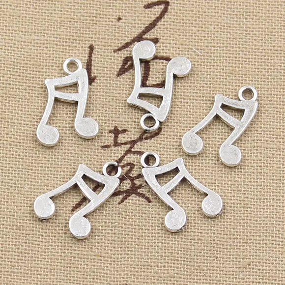 30pcs Charms Musical Note 17x11mm Antique Making Pendant fit,Vintage Tibetan Bronze Silver color,DIY Handmade Jewelry