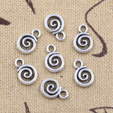 30pcs Charms Spiral Screw Helix Spire Volution 12x8mm Antique Silver Color Pendants Making DIY Handmade Tibetan Finding Jewelry