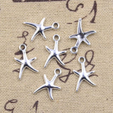 30pcs Charms Starfish Sea Star 17x12mm Antique Silver Color Pendants Making DIY Handmade Tibetan Finding Jewelry