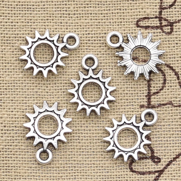 30pcs Charms Sun Steampunk Gear 12x15mm Antique Pendant Fit Vintage Tibetan Silver Color DIY Handmade Jewelry