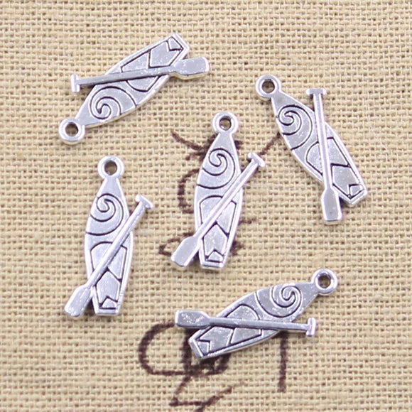 30pcs Charms Surfing Surfboard 20x8mm Antique Silver Color Pendants Making DIY Handmade Tibetan Finding Jewelry EF3984
