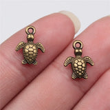 30pcs Charms Turtle Tortoise Sea 10*13mm Antique Bronze Silver Color Pendants DIY Craft Making Findings Handmade Tibetan Jewelry