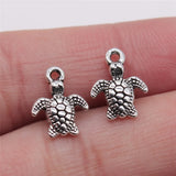 30pcs Charms Turtle Tortoise Sea 10*13mm Antique Bronze Silver Color Pendants DIY Craft Making Findings Handmade Tibetan Jewelry