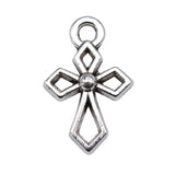 30pcs/lot  Charms Double Sided Cross 16x10mm Tibetan Silver Color Pendants Antique Jewelry Making DIY Handmade Craft