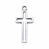 30pcs/lot Charms Hollow Cross 23x11mm Tibetan Silver Color Pendants Antique Jewelry Making DIY Handmade Craft