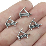30piece 12*15mm  Piano Shape Musical Instruments Charm DIY Antique Silver Color Jewelry Necklace Keychain Making Craft
